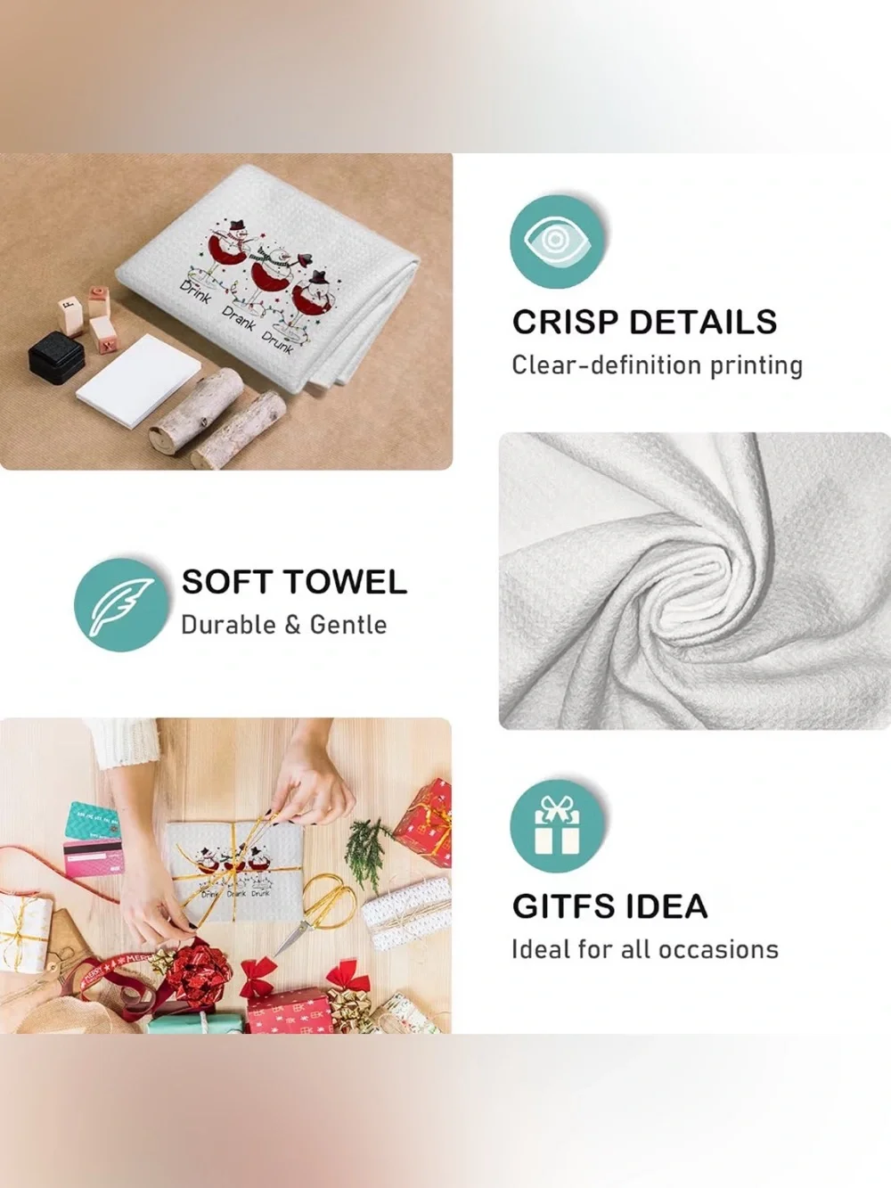 Christmas Wine kitchen Towel